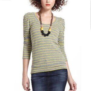 Anthropologie Tshirt Dolan Striped Top Gray Green T-shirt‎ Women's Size S